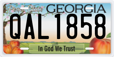 GA license plate QAL1858