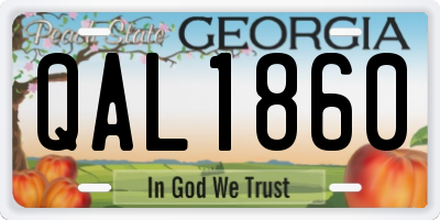 GA license plate QAL1860