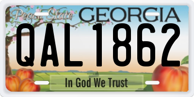 GA license plate QAL1862