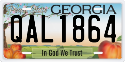 GA license plate QAL1864
