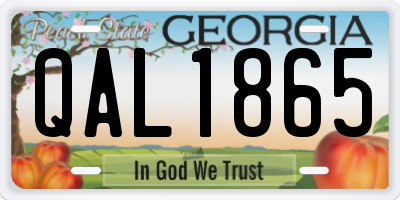 GA license plate QAL1865