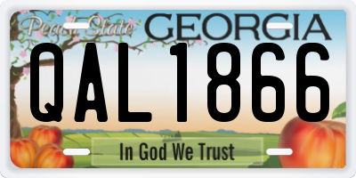 GA license plate QAL1866