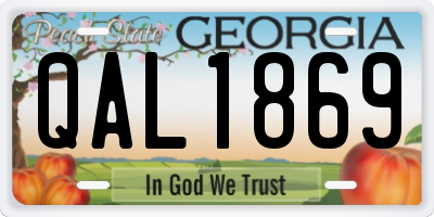 GA license plate QAL1869