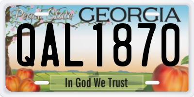 GA license plate QAL1870