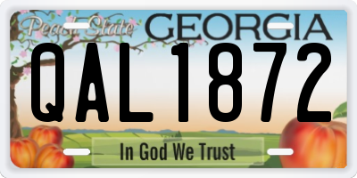 GA license plate QAL1872