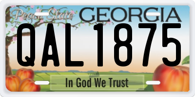 GA license plate QAL1875