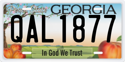 GA license plate QAL1877