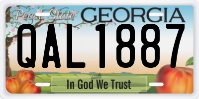 GA license plate QAL1887