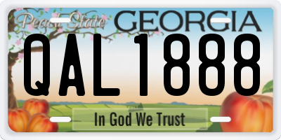 GA license plate QAL1888