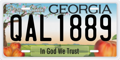 GA license plate QAL1889