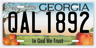 GA license plate QAL1892