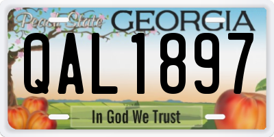 GA license plate QAL1897