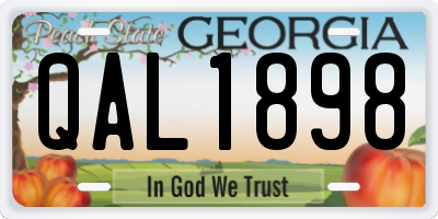 GA license plate QAL1898