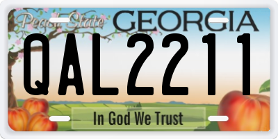 GA license plate QAL2211