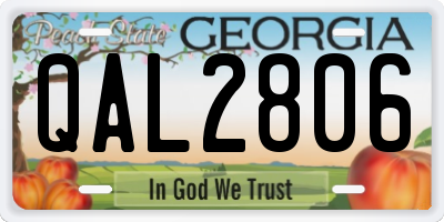 GA license plate QAL2806