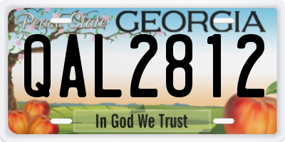 GA license plate QAL2812