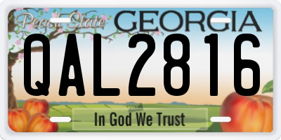 GA license plate QAL2816