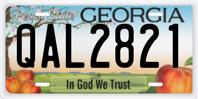 GA license plate QAL2821