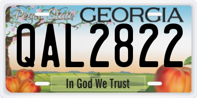 GA license plate QAL2822