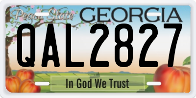 GA license plate QAL2827