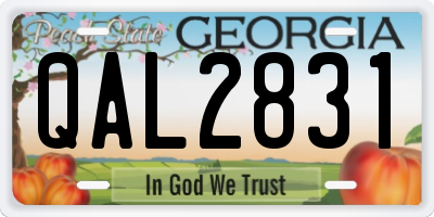 GA license plate QAL2831