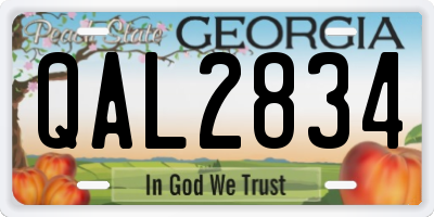 GA license plate QAL2834