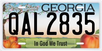 GA license plate QAL2835