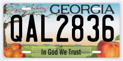 GA license plate QAL2836