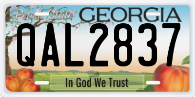 GA license plate QAL2837