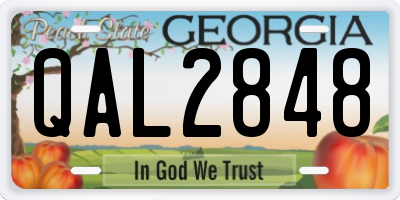 GA license plate QAL2848