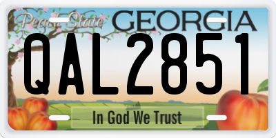 GA license plate QAL2851