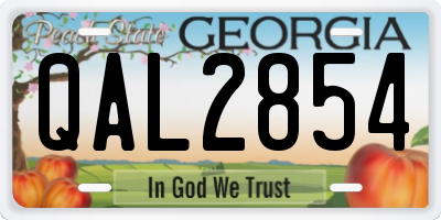 GA license plate QAL2854