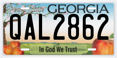 GA license plate QAL2862