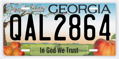 GA license plate QAL2864