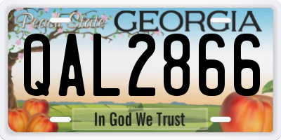 GA license plate QAL2866