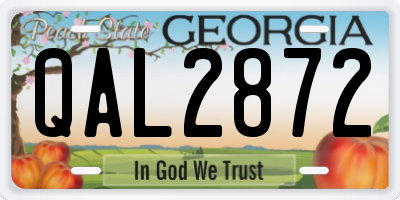 GA license plate QAL2872