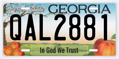 GA license plate QAL2881
