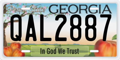 GA license plate QAL2887