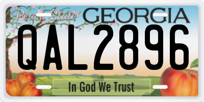 GA license plate QAL2896