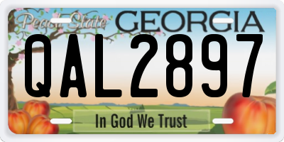 GA license plate QAL2897