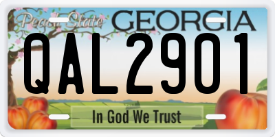 GA license plate QAL2901