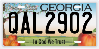 GA license plate QAL2902