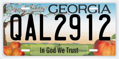GA license plate QAL2912