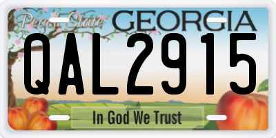 GA license plate QAL2915