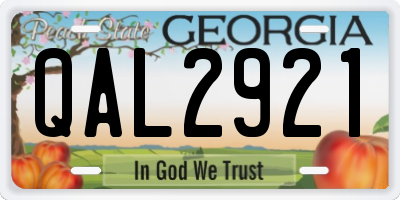 GA license plate QAL2921