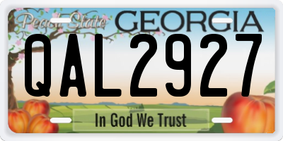 GA license plate QAL2927