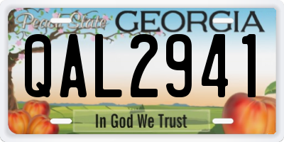 GA license plate QAL2941