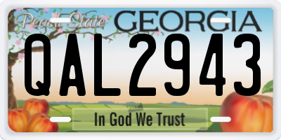 GA license plate QAL2943