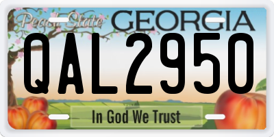 GA license plate QAL2950