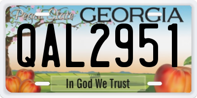 GA license plate QAL2951